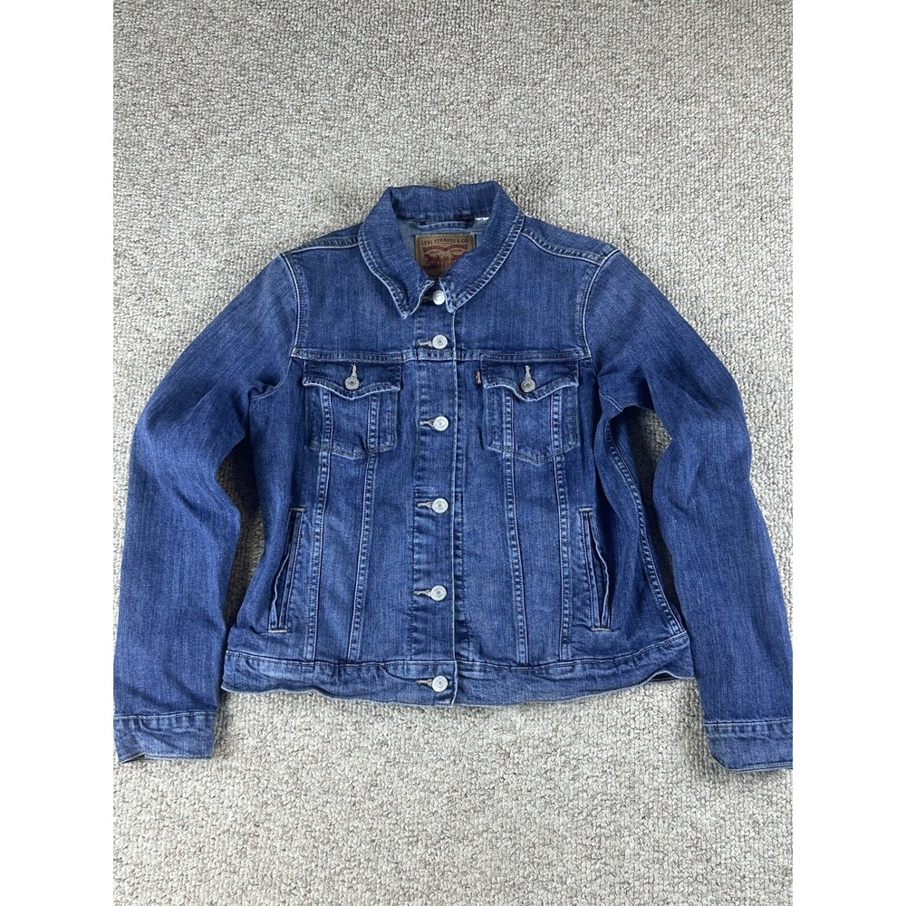Levi's Women's Denim Trucker Jacket Size Large Button Up Chore Motorcycle